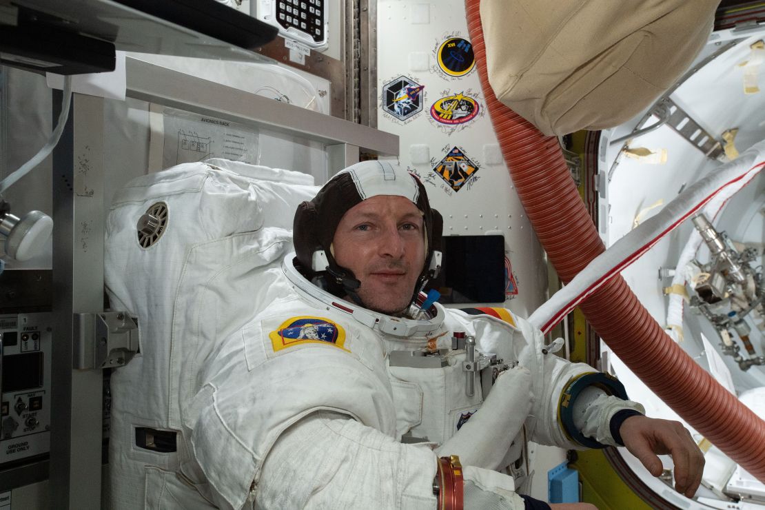 Maurer experienced his first spacewalk on Wednesday.