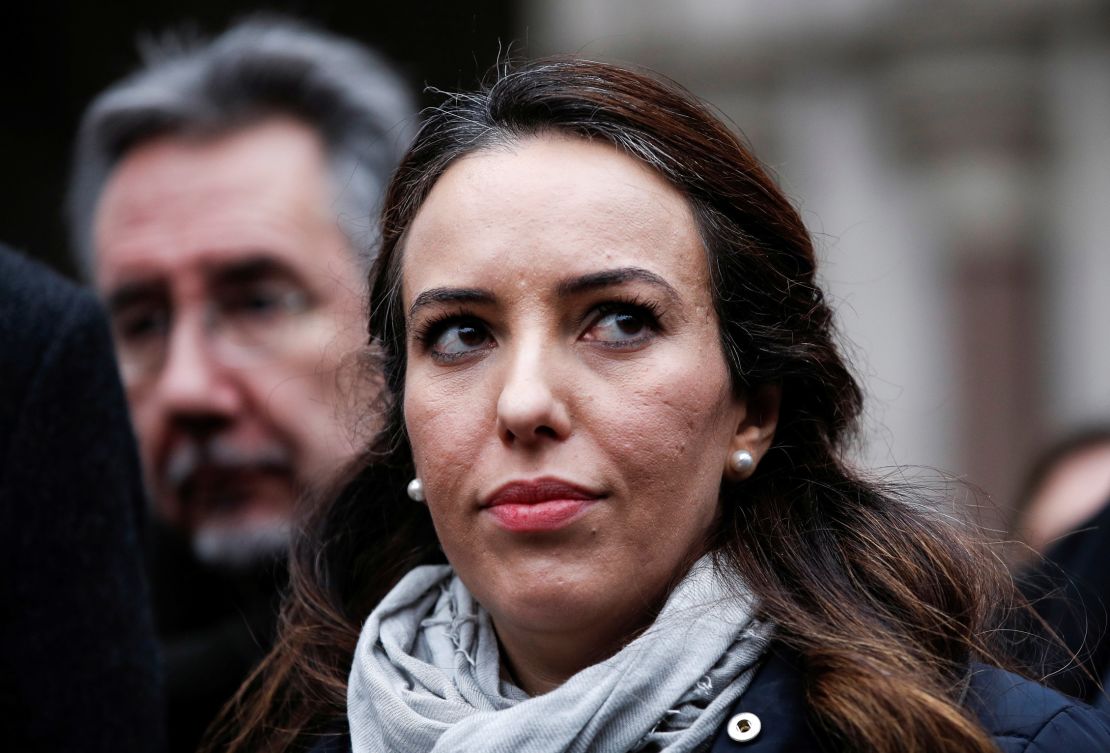 Stella Moris, Assange's partner, looks on outside the Royal Courts of Justice in London on January 24, 2022, following the appeal against his extradition.