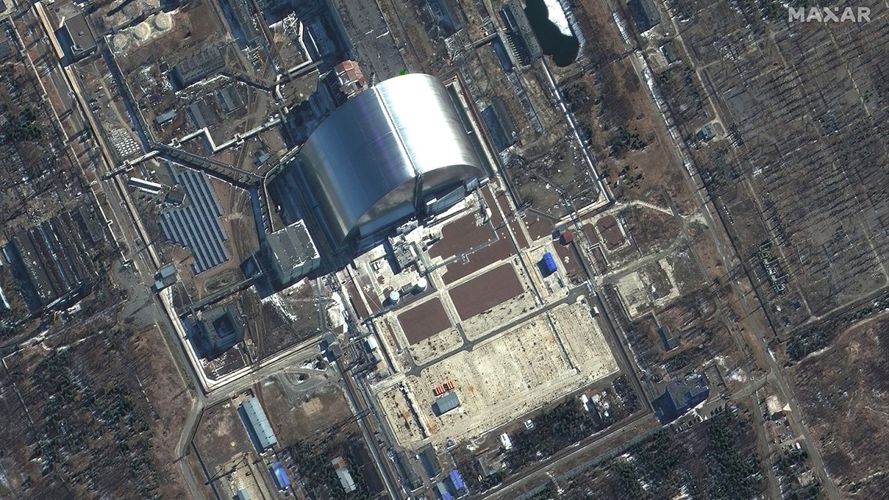 A satellite image of the power plant on March 10.