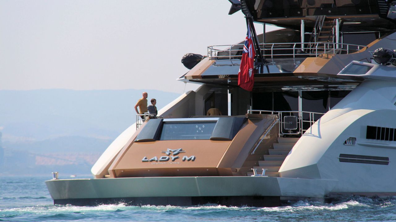 Italian authorities detained the 65-meter-long yacht Lady M in the port of Imperia, on March 4, 2022.