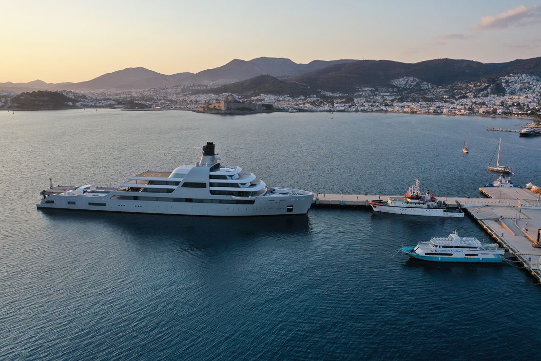 Solaris, a superyacht linked to Russian oligarch Roman Abramovich, is seen docked in Bodrum, Turkey on March 21. 