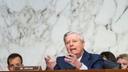 Senator Lindsey Graham (R-SC) questions Judge Ketanji Brown Jackson during the third day of the Senate Judiciary Committee confirmation hearing on Capitol Hill in Washington, D.C. on March 23, 2022. Photo by Sarah Silbiger/CNN