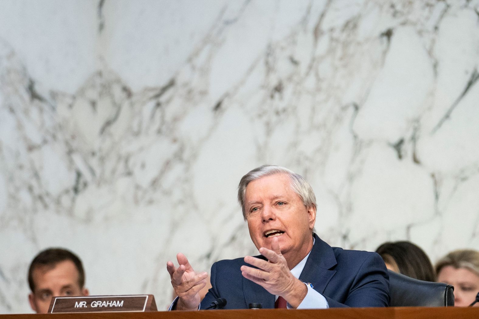 Graham questions Jackson on March 23. <a href="index.php?page=&url=https%3A%2F%2Fwww.cnn.com%2Fpolitics%2Flive-news%2Fketanji-brown-jackson-hearing-3-23-22%2Fh_075a3e15d5f7d4ceda8d402ec1539992" target="_blank">Democrats bristled</a> at Graham's testy questioning of Jackson.