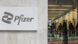 NEW YORK - NEW YORK - MARCH 1: People are seen inside Pfizer headquarters on March 1, 2022. In New York.  New studies seem to suggest that the Pfizer vCOVID-19 vaccines didn't protect kids against omicron infections,but did help to prevent serious disease.  