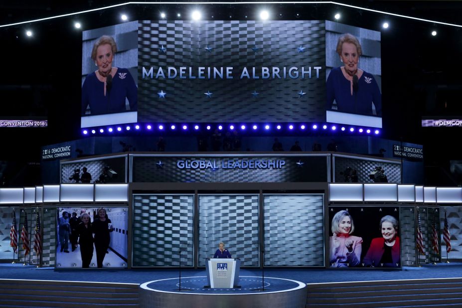 Albright speaks at the Democratic National Convention in 2016.