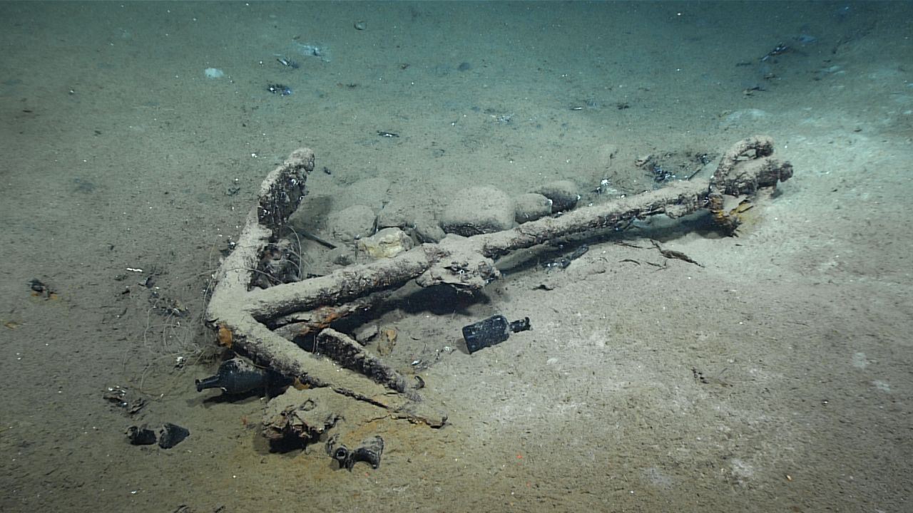 This anchor was one of two found among the remains of the Industry whaling ship in the Gulf of Mexico on February 25.