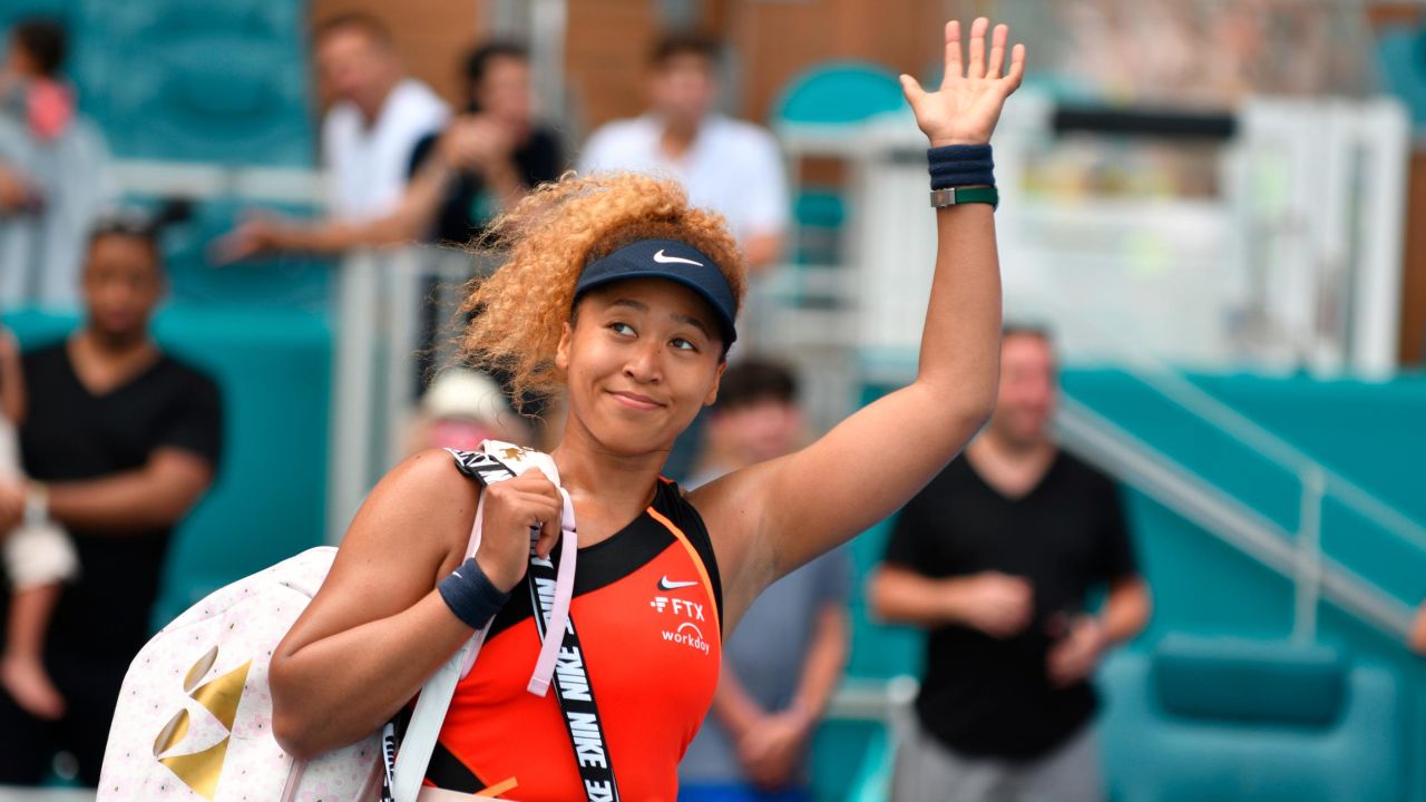 Osaka at the Miami Open Tennis tournament on Wednesday, March 23, 2022 in Miami Gardens, Florida.