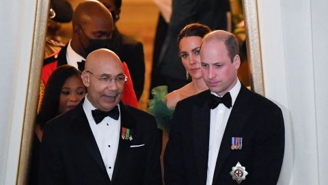 William with Governor General Patrick Allen ahead of his speech at King's House.