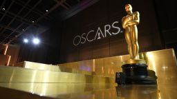 General view of Oscar statue at the 94th Academy Awards nominees luncheon on Monday, March 7, 2022, in Los Angeles. (Photo by Danny Moloshok/Invision/AP)