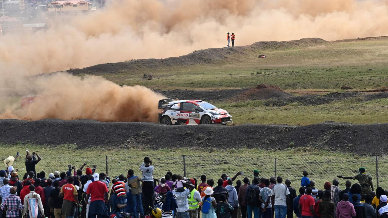 Japanese driver Takamoto Katsuta and British co-driver Daniel Barritt in their Toyota Yaris race through Kasarani near Nairobi ahead of the Safari Rally Kenya last year. With the event, the World Rally Championship returned to the country after a 19-year absence.