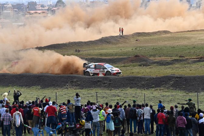 Japanese driver Takamoto Katsuta and British co-driver Daniel Barritt race through Kasarani near Nairobi in their Toyota Yaris ahead of the Safari Rally Kenya last year. With the event, the World Rally Championship returned to the country after a <a href="index.php?page=&url=https%3A%2F%2Fqz.com%2Fafrica%2F2025729%2Fthe-world-rally-championship-has-returned-to-kenya%2F" target="_blank" target="_blank">19-year </a>absence.