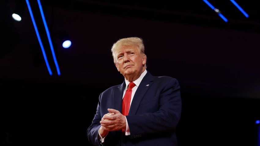 ORLANDO, FLORIDA - FEBRUARY 26: Former U.S. President Donald Trump speaks during the Conservative Political Action Conference (CPAC) at The Rosen Shingle Creek on February 26, 2022 in Orlando, Florida. CPAC, which began in 1974, is an annual political conference attended by conservative activists and elected officials. (Photo by Joe Raedle/Getty Images)