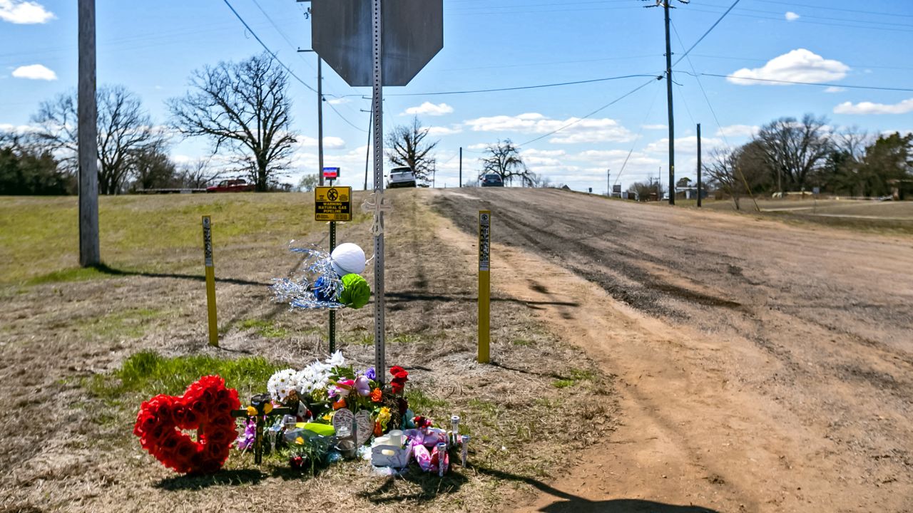 A memorial set up for the high school students who died Tuesday