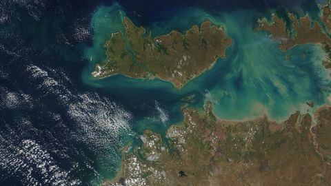 Clear skies over the Tiwi Islands just north of Darwin, Australia. Satellite image taken October 19, 2021.