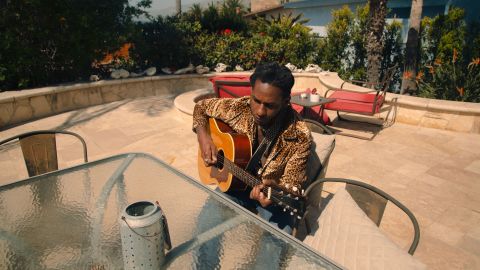 Bridges plays his song "Details" in Malibu, California, for his fans over livestream on March 10, 2022. 