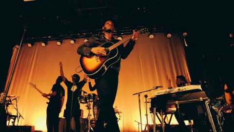Leon Bridges performs in Minneapolis, Minnesota, in October 2021.