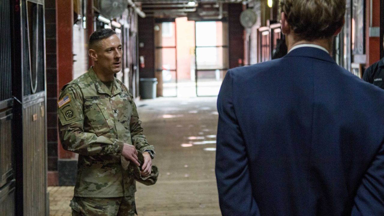 Col. Patrick Roddy gives a tour of the Caisson Barn on September 17, 2021.