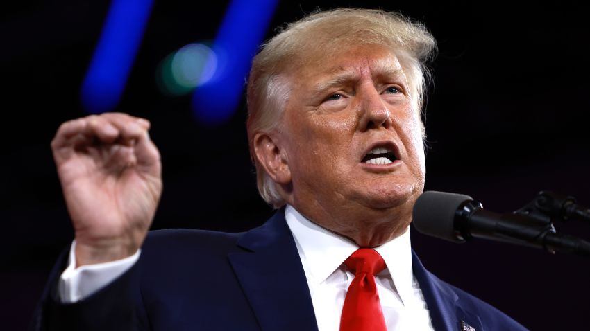ORLANDO, FLORIDA - FEBRUARY 26: Former U.S. President Donald Trump speaks during the Conservative Political Action Conference (CPAC) at The Rosen Shingle Creek on February 26, 2022 in Orlando, Florida. CPAC, which began in 1974, is an annual political conference attended by conservative activists and elected officials. (Photo by Joe Raedle/Getty Images)