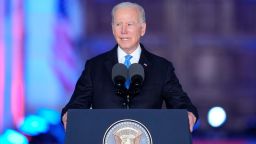 US President Joe Biden delivers a speech at the Royal Castle in Warsaw, Poland, Saturday, March 26, 2022. Biden is in Poland for the final leg of his four-day trip to Europe as he tries to maintain unity among allies and support Ukraine's defence.