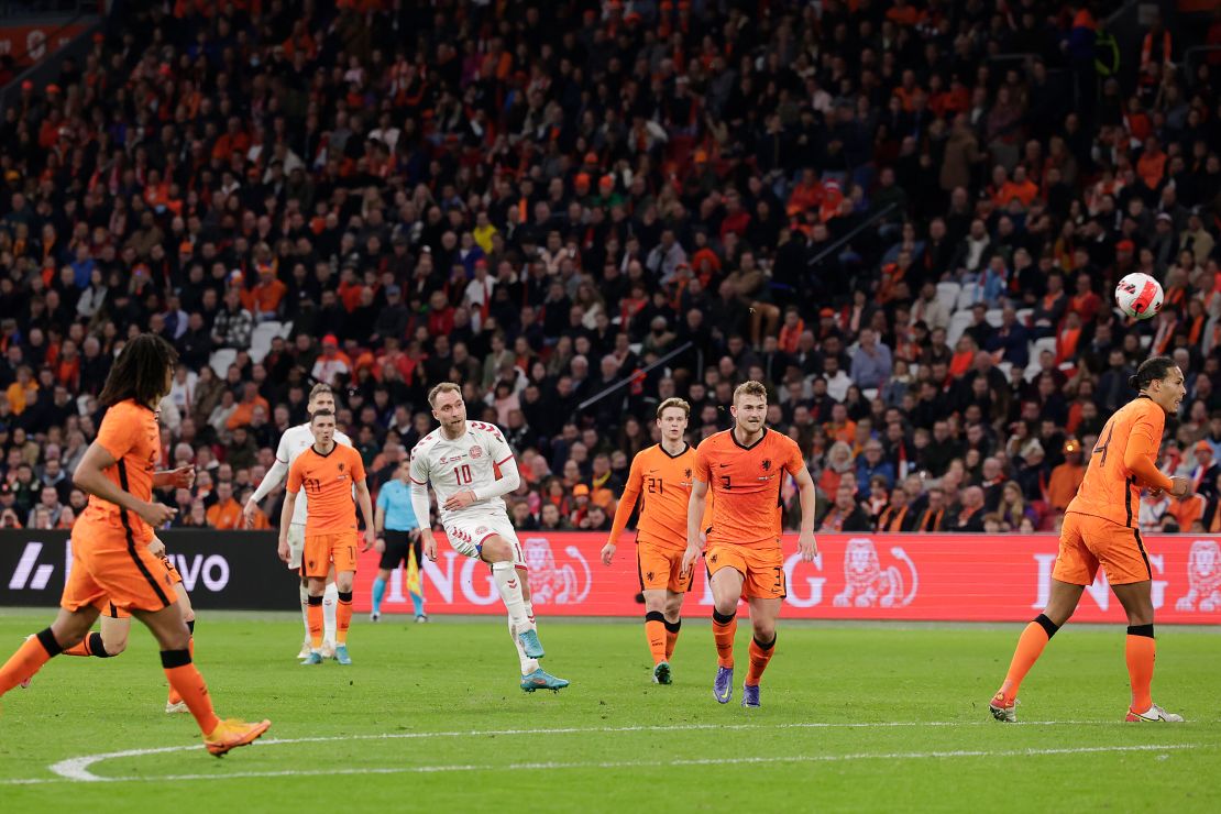 Eriksen scores against the Netherlands. 