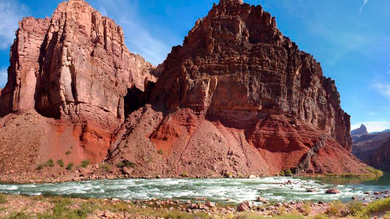 This 2019 photo provided by the National Park Service shows the Hance Rapid on the Colorado River at River Mile 77.