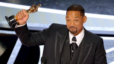 Will Smith accepts the actor in a leading role award for "King Richard."