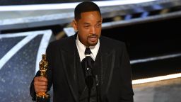 US actor Will Smith accepts the award for Best Actor in a Leading Role for "King Richard" onstage during the 94th Oscars at the Dolby Theatre in Hollywood, California on March 27, 2022.