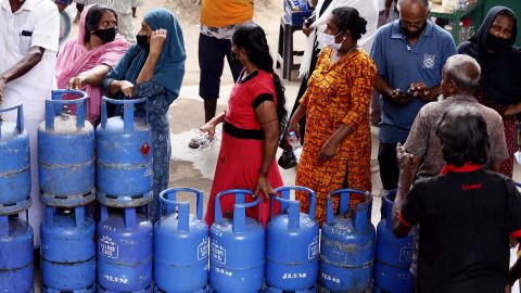 Sri Lankans spend most of their day queueing for fuel and gas as the country's economic crisis worsens.  