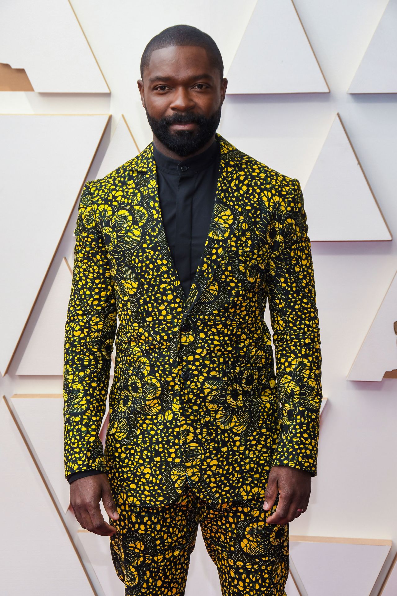 David Oyelowo eschewed the black suit for an ornately patterned one.