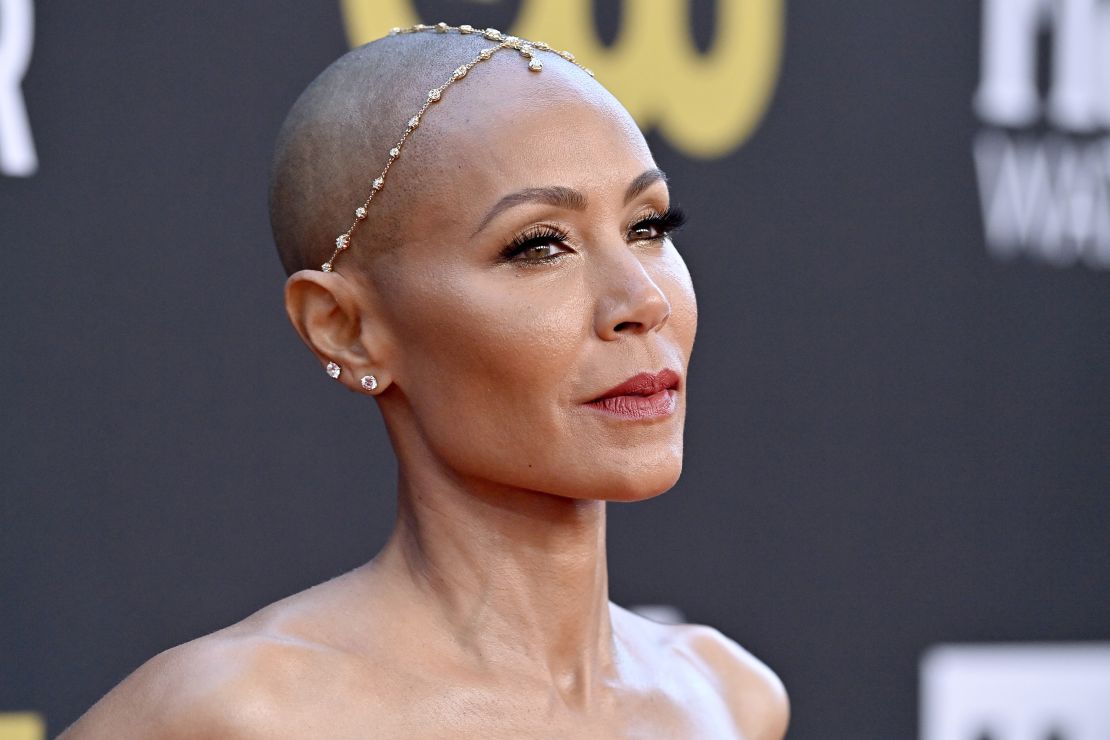 Jada Pinkett Smith wearing a diamond-encrusted headpiece at the Critics Choice Awards earlier this month.