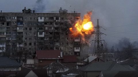 Russian troops fired at an apartment in Mariupol, Ukraine, on March 11, 2022.