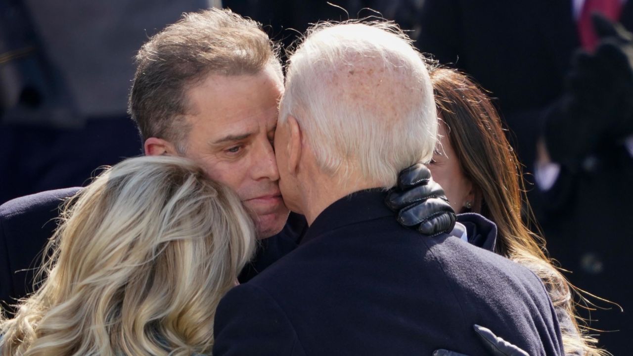 President Joe Biden hugs first lady Jill Biden, his son Hunter Biden and daughter Ashley Biden after being sworn-in during the 59th Presidential Inauguration at the U.S. Capitol in Washington, Wednesday, Jan. 20, 2021.