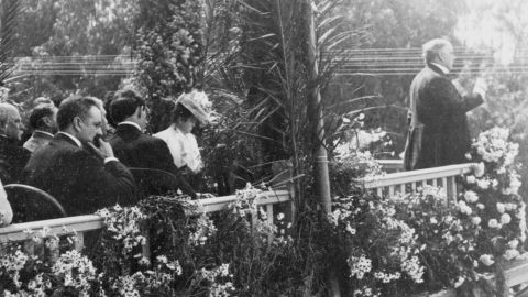 President William McKinley speaks at the facility.