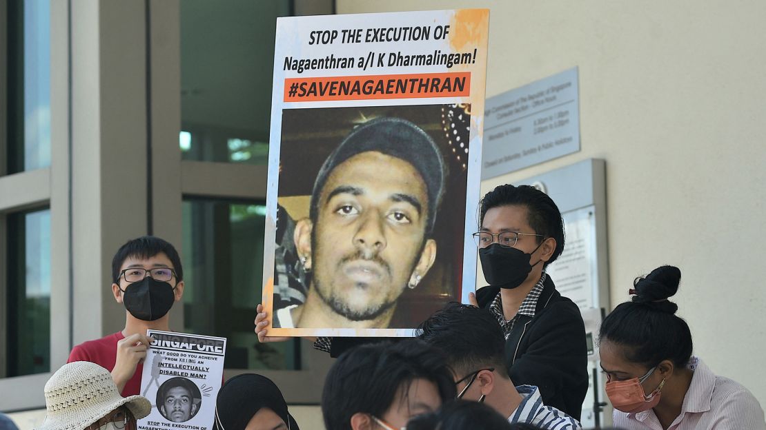 Activists in Kuala Lumpur, Malaysia stage a protest outside the Singapore High Commision in support of Nagaenthran K. Dharmalingam, sentenced to death for drug trafficking. 