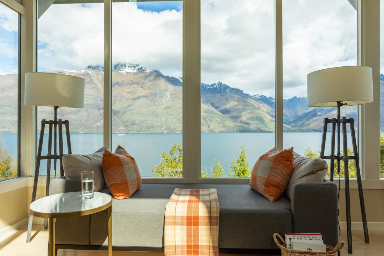<strong>Matakauri Lodge: </strong>The view from this deluxe suite invites guests to lounge at the lodge against this backdrop.