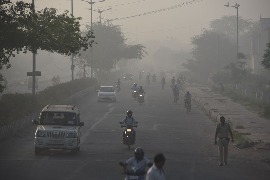 Heavy smog was seen in the areas surrounding the Ghazipur landfill on March 29, 2022.