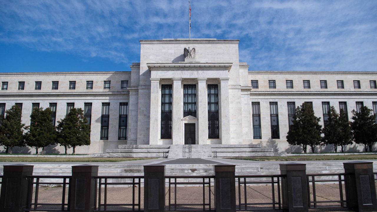 The Marriner S. Eccles Federal Reserve Board building is seen in Washington, DC, March 16, 2022. - The Federal Reserve is expected to announce the first interest rate increase since the Covid-19 pandemic began at the conclusion of its policy setting meeting later today. (Photo by SAUL LOEB / AFP) (Photo by SAUL LOEB/AFP via Getty Images)