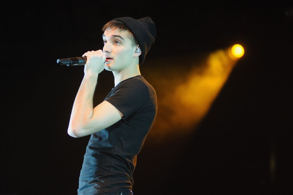 Parker, pictured performing in 2013 with The Wanted, died with his family and bandmates by his side, the band said. 