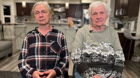 Raisa Makhnovets, 73, and her mother Yevhenia Khomenko, 94, in their Sacramento family's home.