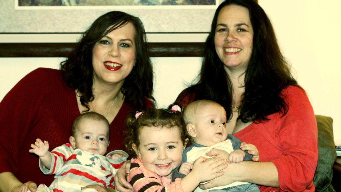 <strong>Family photo: </strong>Tiffany and Bridgette have three kids. Here's the family photographed in 2008.