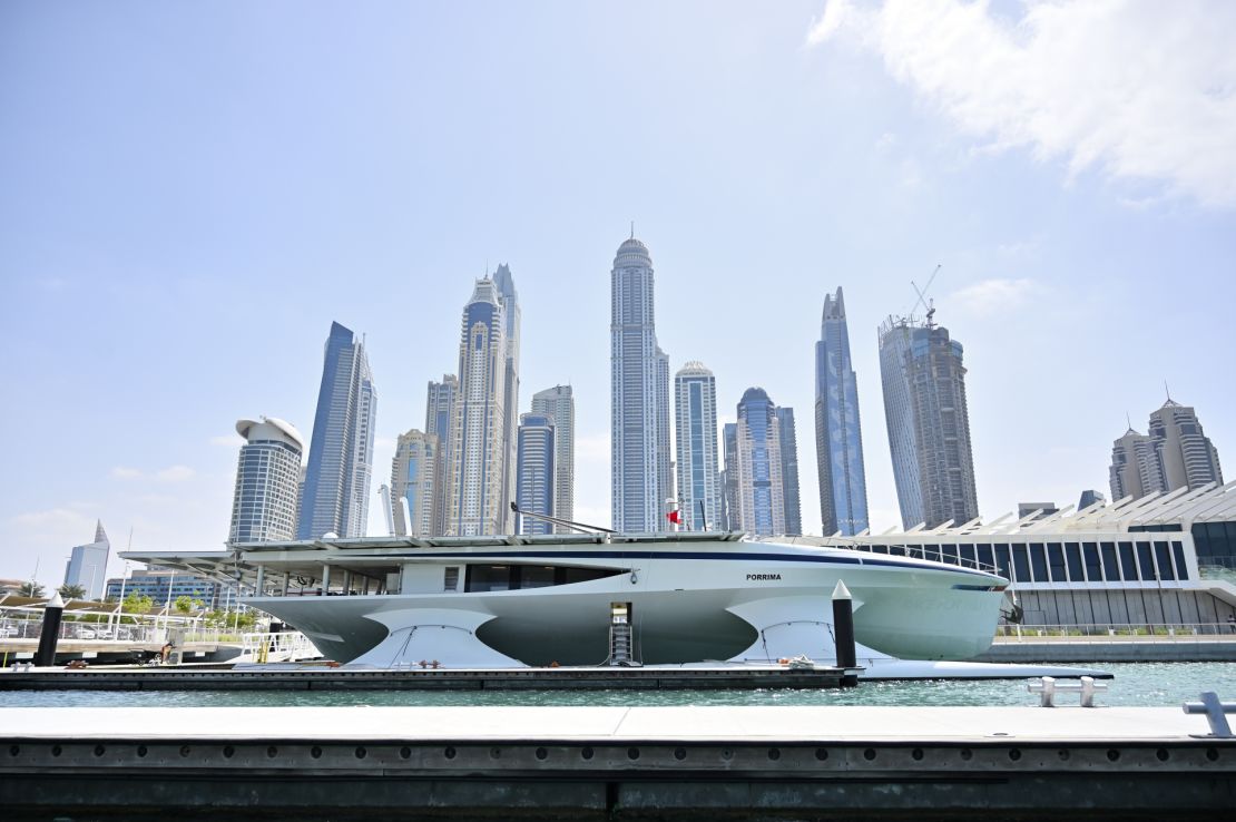 The MS Porrima pictured in March during a scheduled stop in Dubai.