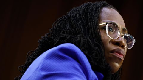 Judge Ketanji Brown Jackson testifies during her Supreme Court confirmation hearing before the Senate Judiciary Committee on Capitol Hill in Washington, DC, on March 23, 2022.