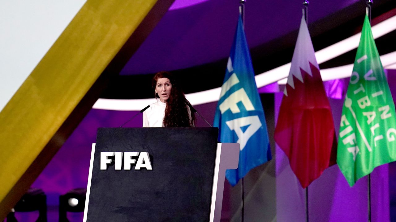 Klaveness speaks at FIFA Congress, held at the Doha Exhibition and Convention Center.