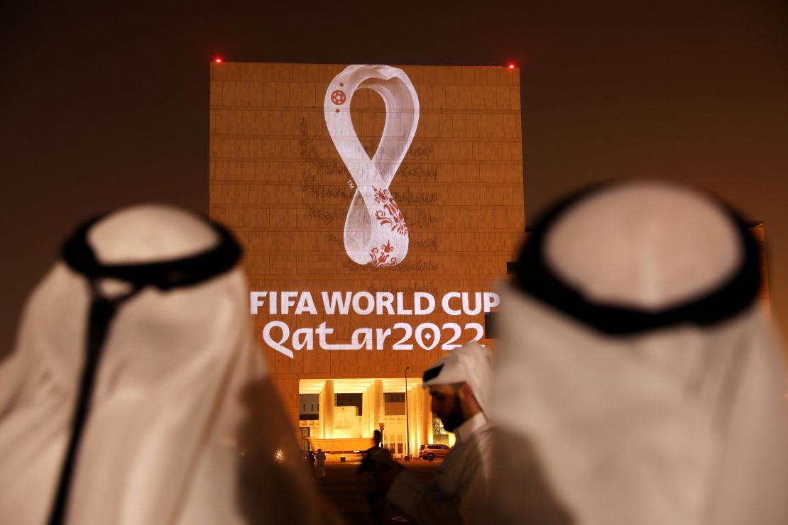 The Official Emblem of the FIFA World Cup Qatar 2022 is unveiled in Doha on September 3.