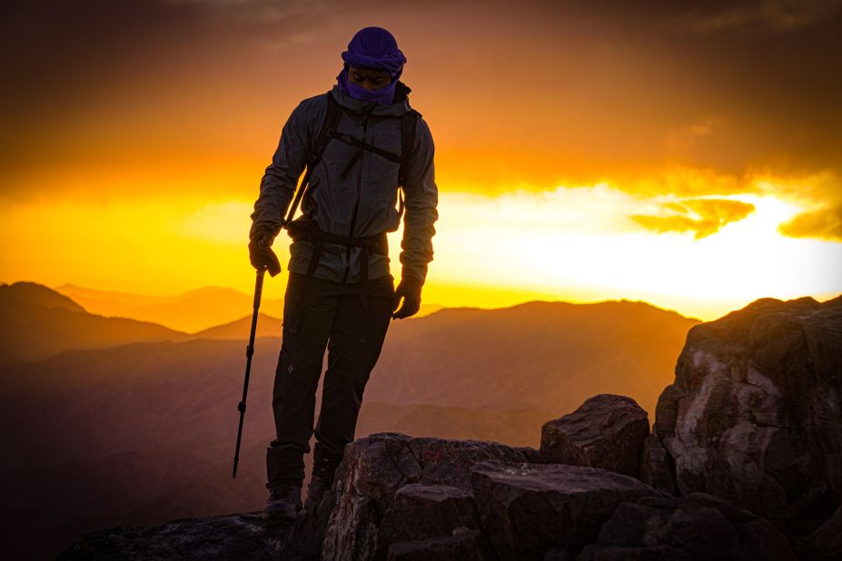 "Representation equals the future for any athlete," King tells CNN. When he's not exploring mountaintops like Mount Toubkal, the highest mountain in Morocco (pictured), he's working on integrating more diverse communities into climbing -- including back home in Los Angeles, with his gym Sender One.