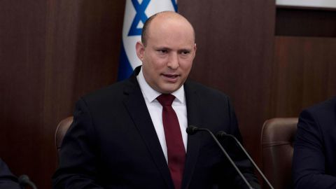 Israeli Prime Minister Naftali Bennett speaks in Jerusalem on March 20.