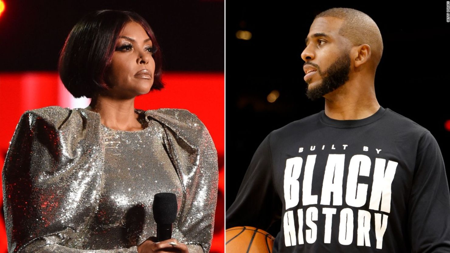 Actress Taraji P. Henson, left, and NBA star Chris Paul, right, are set to be appointed by President Joe Biden to his board of advisers on historically Black colleges and universities.