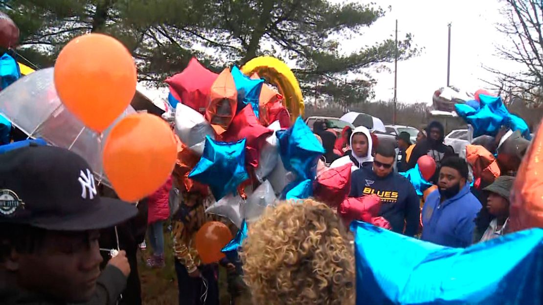 Family and friends that attended the vigil released balloons into the air to honor Tyre.