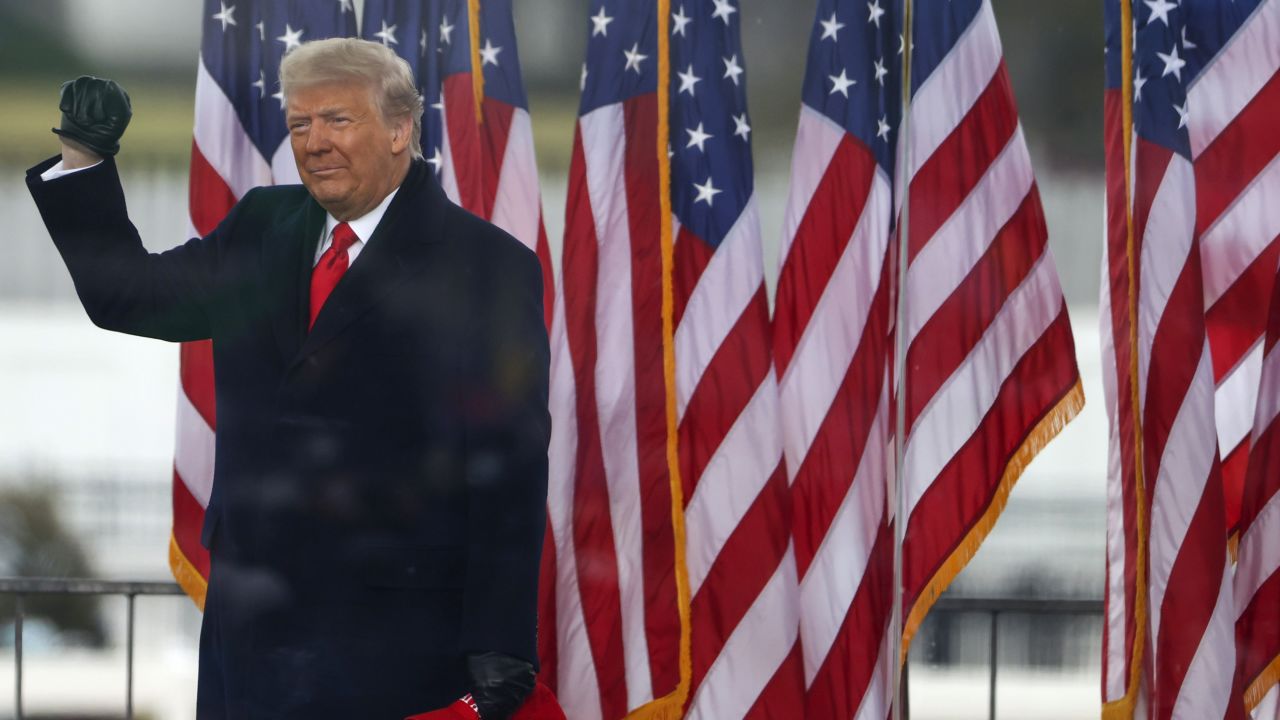 WASHINGTON, DC - JANUARY 06: President Donald Trump arrives at the "Stop The Steal" Rally on January 06, 2021 in Washington, DC. Trump supporters gathered in the nation's capital today to protest the ratification of President-elect Joe Biden's Electoral College victory over President Trump in the 2020 election. (Photo by Tasos Katopodis/Getty Images)