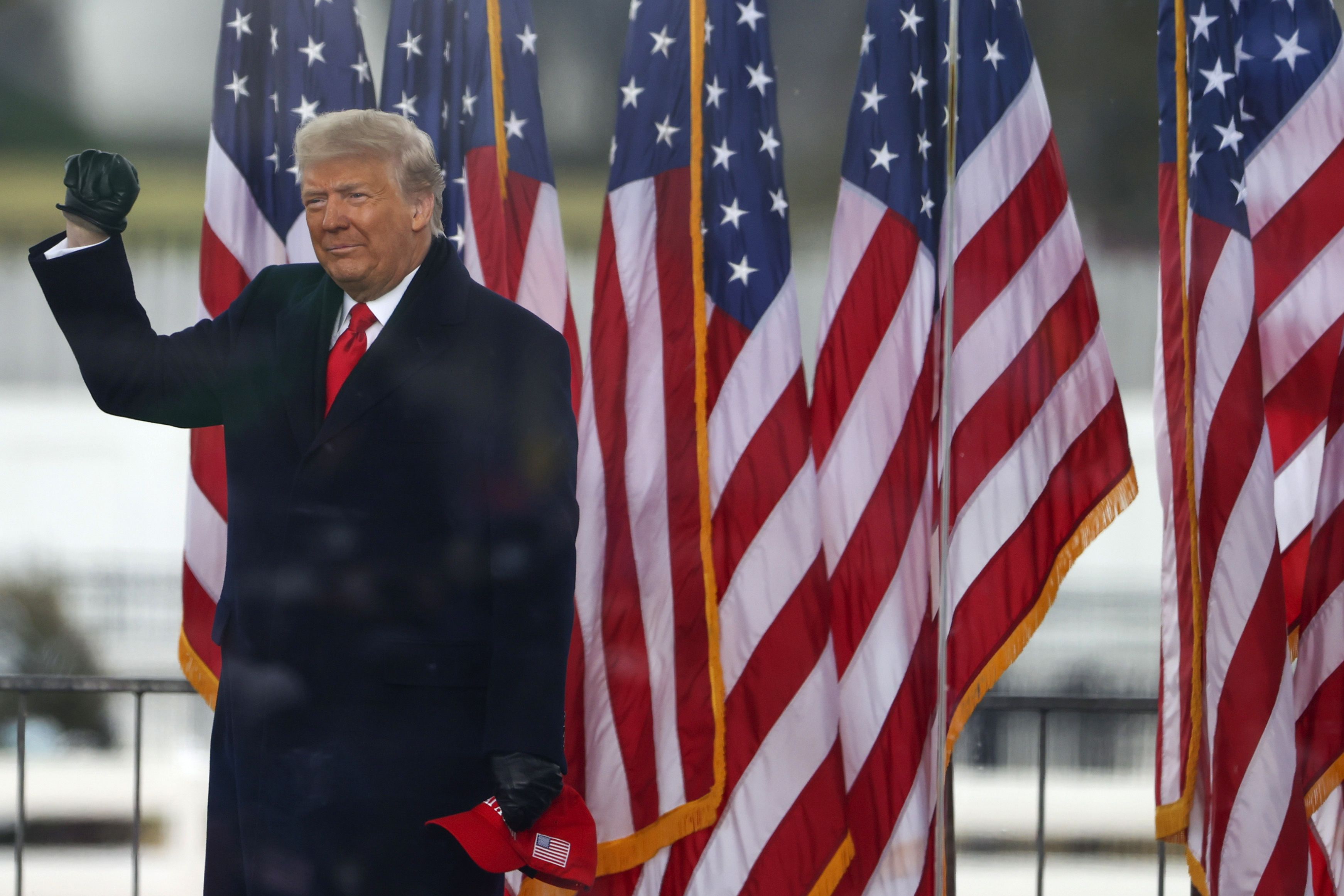 President Donald Trump arrives at the "Stop The Steal" Rally on January 6, 2021 in Washington, DC.